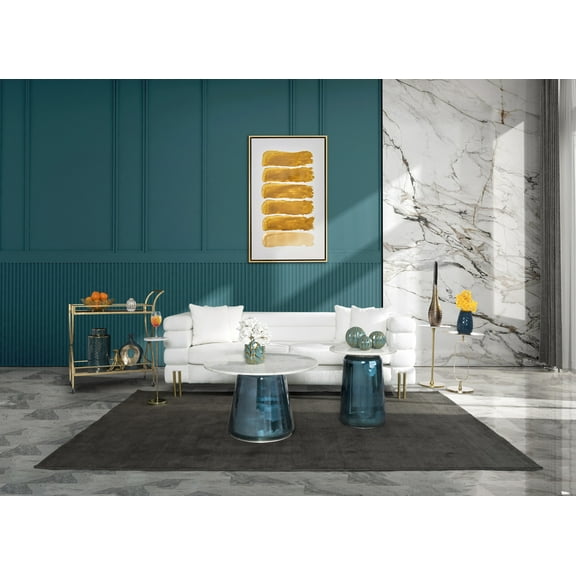 Sagebrook Home Gold Accented Abstract Modern Coastal Decorative Orbs Set of 3