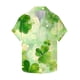 thumbnail image 2 of Ceisia Men's St. Patrick's Day Watercolor Four-Leaf Clover Print Short Sleeve Turndown Collar Stretch Casual Shirt Green XL Gifts, 2 of 5