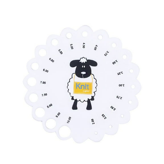 15pcs Plastic Knitting Needle Gauge Tool Rulers White for Size 2~10mm Flower Pattern 100mm
