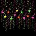 thumbnail image 4 of Dserhfy 40 Pcs Glow Paper Star Hanging Swirl Decoration Glow in The Dark Ceiling Streamer Fluorescent Neon Party Supplies for Wedding Birthday, 4 of 8