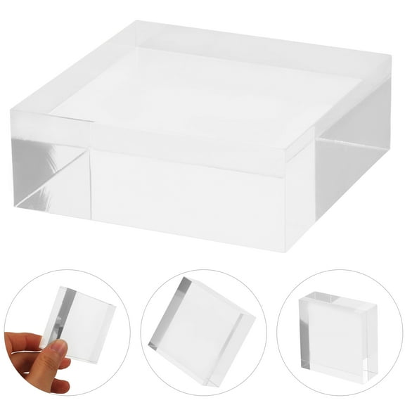 NIAIZEK 5-Pack Clear Acrylic Display Blocks with Base for Home, Office, Retail, and Decorative Use