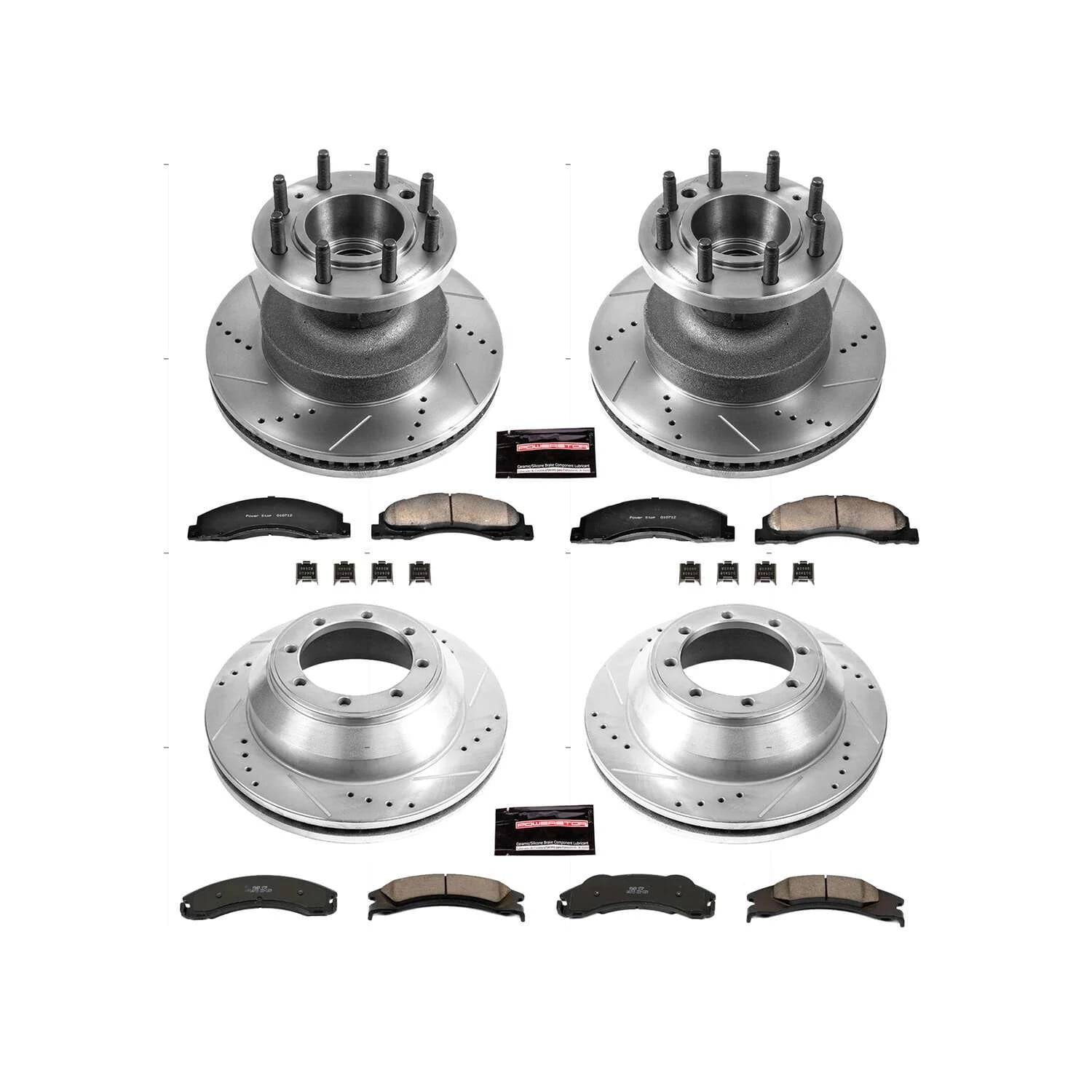 PowerStop Front and Rear Z23 Evolution Sport Carbon-Fiber Ceramic Brake Pad and Drilled & Slotted Rotor Kit Fits: FORD Select Models K4132