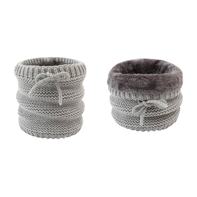 RXIRUCGD Women's Winter Scarf With Warmth And Plush Protection High Neck Thick Yarn Single Circle Solid Color And Neck Cover( Gray )
