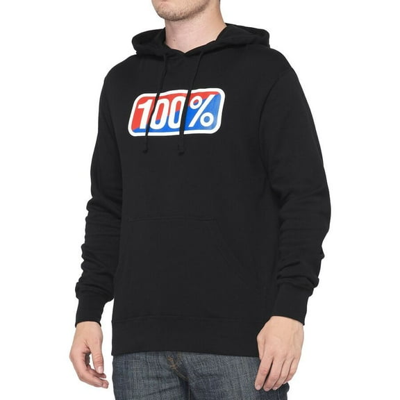 100% Classic Pullover Hoody (XX-Large, Black)