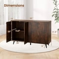 thumbnail image 3 of Costway Buffet Sideboard Mid Century Modern 4-Door Storage Cabinet 50" Accent Cabinet Brown, 3 of 10