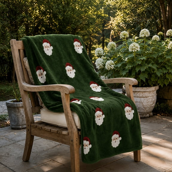 Roiihwy Christmas Throw Blanket for Couch, Holiday Christmas Santa Claus Flannel Fleece Blanket, Soft, Cozy, Plush, Warm Winter Cabin Christmas Decorations, 59X39In, A