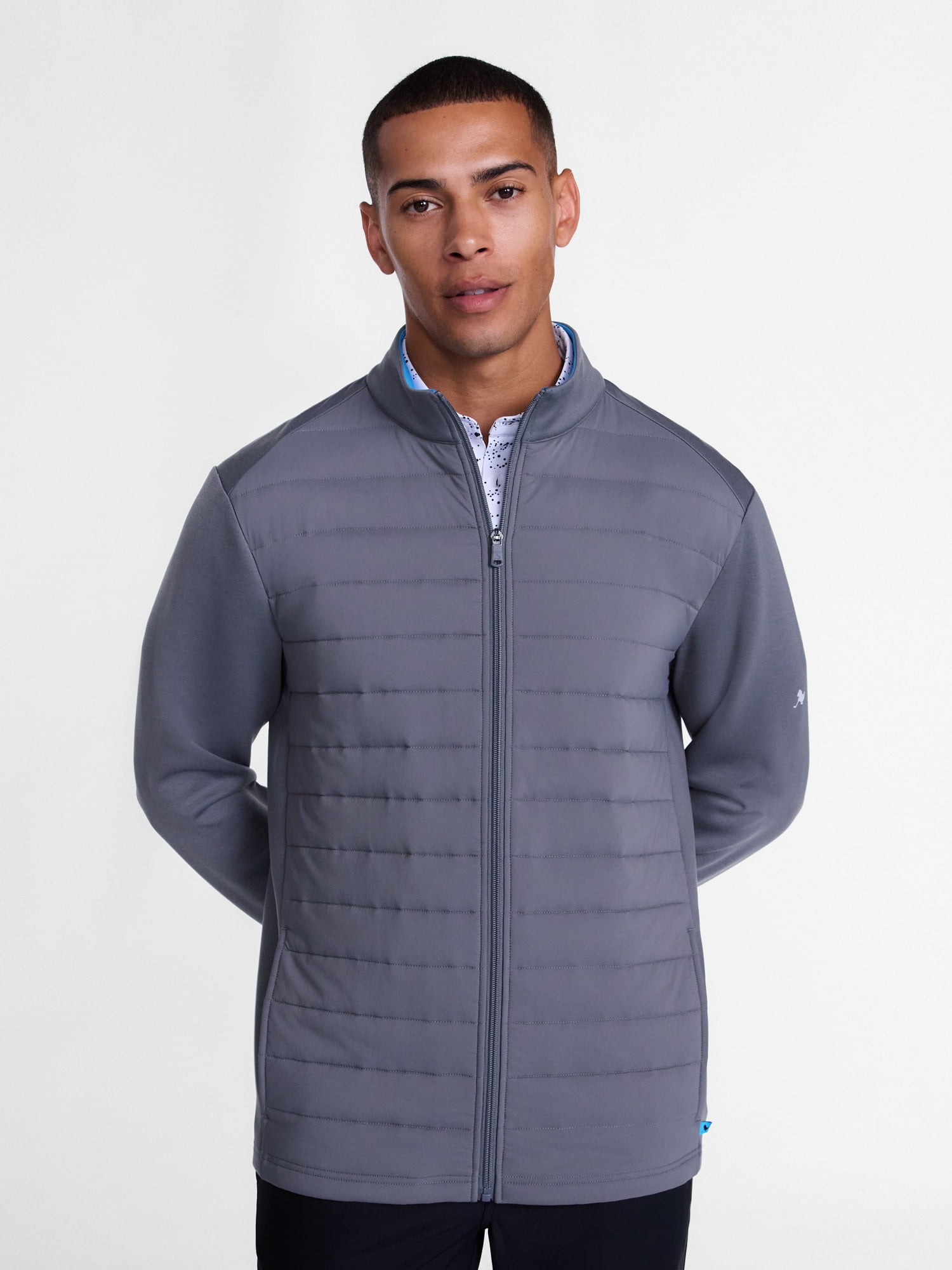 Birdie Bound Men's and Big Men's Tiger Quilted Hybrid Golf Jacket, Sizes XS-5XL