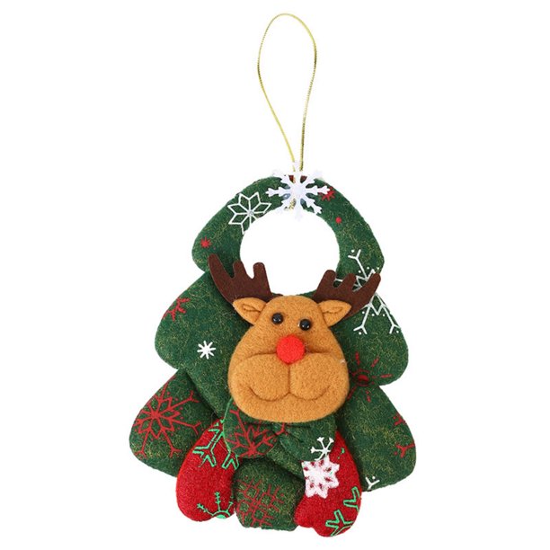 Adornos navideños para la puerta de la familia: muñecos de Papá Noel, renos y osos colgantes para el árbol de Navidad
