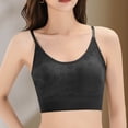 thumbnail image 7 of Women's Spaghetti Strap Cami Bra Adjustable Strap Seamless Comfortable Wireless Daily Bralette Black One Size, 7 of 7