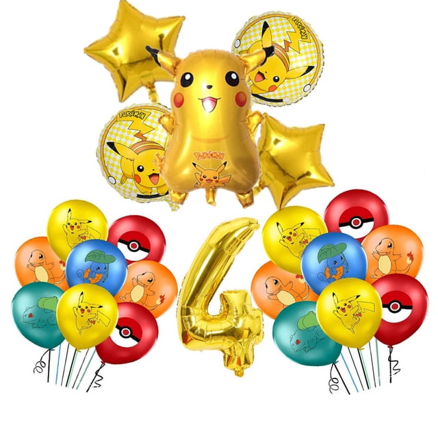New Pink Pokemon Birthday Decorations Pikachu Party Tableware Balloons Plates Napkin Backdrop Decor Balloons For Boys Party
