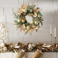 thumbnail image 2 of Christmas Wreaths for Front Door,24 inch Artificial Christmas Pine Wreaths with Lights,Golden Ball,Glittered Leaf,Spray Stems Berries,Pre-Lit Xmas Wreaths for Fireplace,Window,Indoor Outdoor Decor, 2 of 9