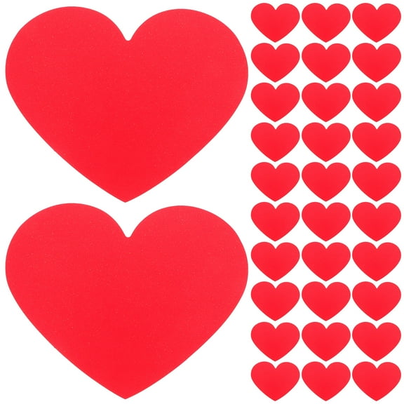 FRCOLOR 40pcs Valentine’s Day Heart Shaped Cardstock Cutouts DIY Craft Red Greeting Cards Classroom Bulletin Board Party Decorations Home Wall Art