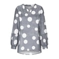 thumbnail image 6 of Kayannuo Womens Long Sleeve Tops Long Sleeve V-Neck Floral Print Polka Dot Fall Blouses for Women Woman Fashion s Wave Point Comfortable Leisure Loose Color Blocking Tops Blouse, 6 of 6