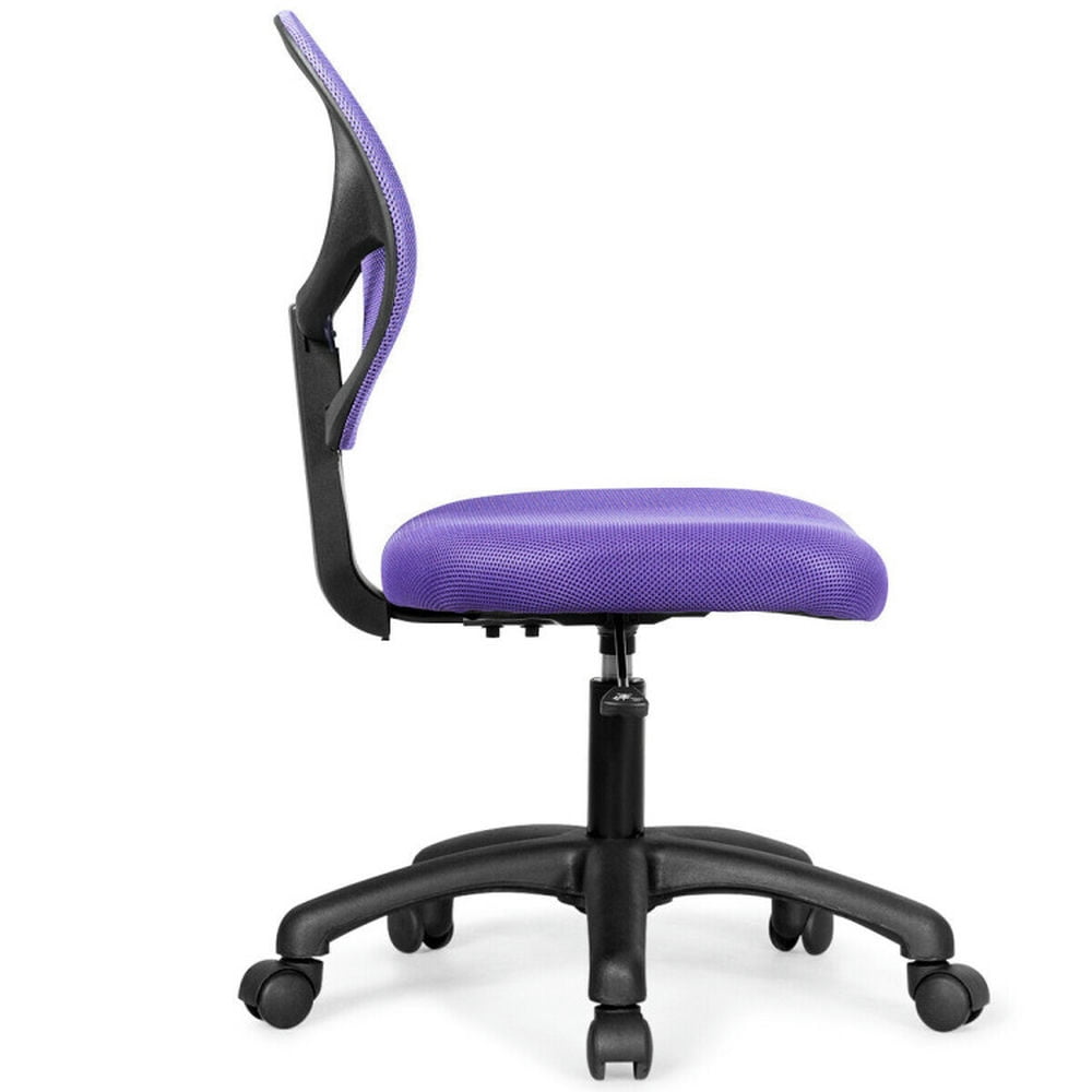 Demi Bonn Low-back Computer Task Chair with Adjustable Height and Swivel Casters, Rolling Work Computer Desk Chair, Purple