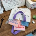 thumbnail image 2 of Tote Bag Canvas One Shoulder Portable Large Capacity for Shopping Cute Cartoon Student Gift Sleepy Bunny, 2 of 2