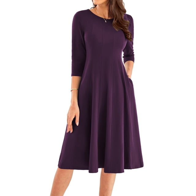 Vestido casual GRACE KARIN 2025 Primavera Verano manga 3/4 para mujer