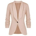 thumbnail image 3 of Blazers For Women Business Casual Sevevn Women's Pleated Sleeves Work Office Coat Suit Jacket, 3 of 4