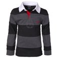 thumbnail image 1 of Polo Rugby à Manches Longues Rayé en Coton pour Garçons - Noir/charbon - Taille 8, 1 of 7