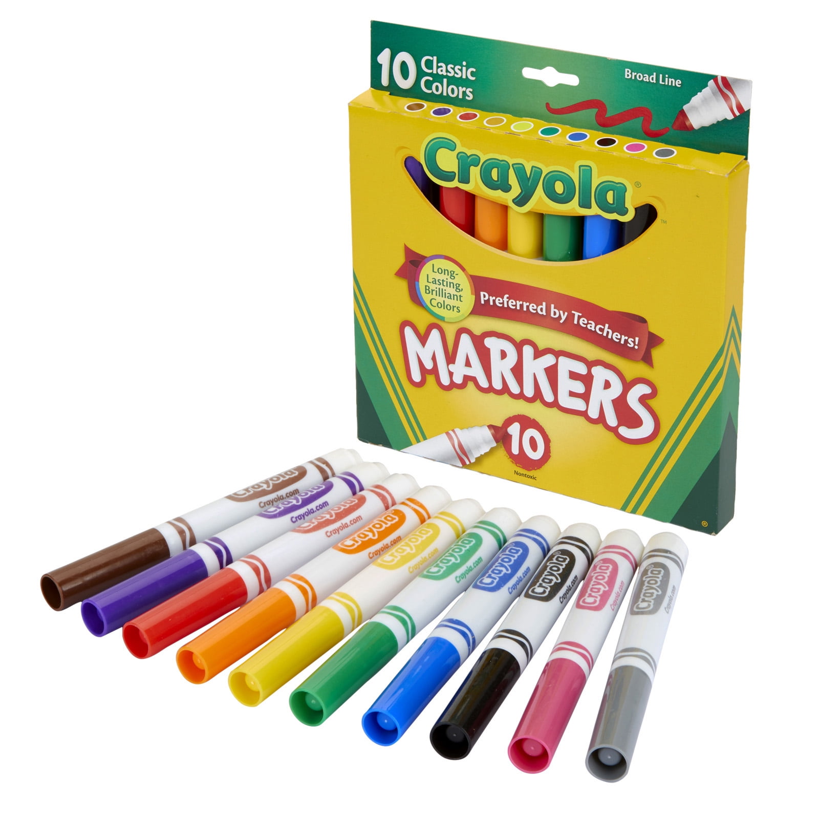 Crayola Broad Line Markers, Classic Colors, 10 Per Box, 6 Boxes
