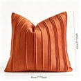 thumbnail image 3 of DefiDgd Velvet Throw Pillow Cover,Minimalist Striped Textured Square Cushion Case,Soft Decorative Pillow Slip for Sofa Couch Bed Living Room Bedroom Farmhouse Home Decoration(Orange), 3 of 7