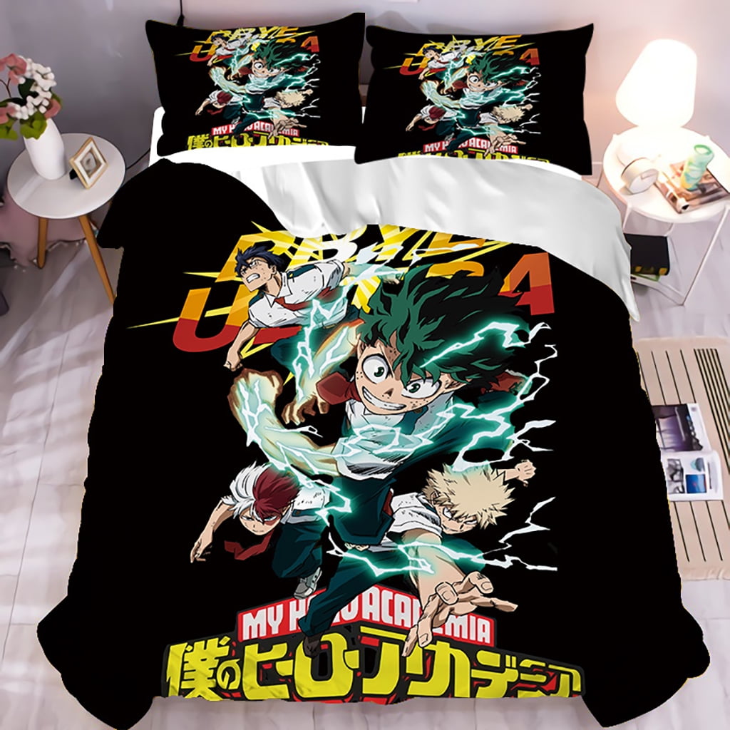 Anime 3D My Hero Academia Bedding Bed Set Bakugou Deku Todoroki Toga