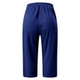 thumbnail image 4 of Capri Pants for Women Split Side High Waist Casual Athletic Knee Length Pants (Blue XL), 4 of 4