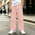 thumbnail image 2 of Nilvkv Boys Lightweight Pants, Boys Joggers, Logo Print Straight Leg Sweatpants in Relaxed Fit with Elastic Waist and Side Pockets for Outdoor Wear Pink 12-13 Years, 2 of 8
