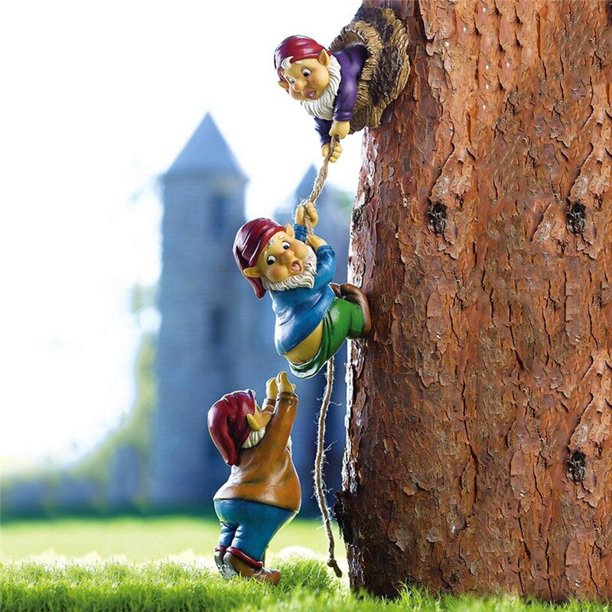 Climbing Dwarf Sculpture Gnome Art Statues Collecting Resin Garden Home Ornament Crafts Garden Ornaments Home Hole FigurineLGERMANY He Qiyong unisex