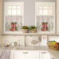 thumbnail image 4 of Christmas Western Kitchen Curtains and Valances Set, Rod Pocket Curtains Tier Farmhouse Window Curtains 24 Inch Length, Retro Rustic Cowboy Boots Leaves 3 Piece Kitchen Curtains Set, 4 of 6
