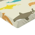 thumbnail image 2 of Ambesonne Animal Fitted Sheet, Whale Shark and Turtle, Queen Size, Ivory Taupe Peach, 2 of 3