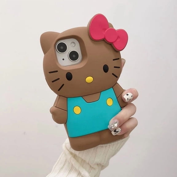 INS Style Bow Hello Kitty Soft Silicone Case For iPhone 17 16 15 14 13 12 11 Pro Max 17 Pro 3D Cartoon Shockproof Phone Cover