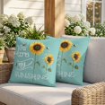 thumbnail image 3 of Pillow Covers 20x20 Set of 2, Sunflowers Square Throw Pillow Covers for Couch/Sofa/Living Room, Modern Bee You Are My Sunshine Teal Green Decorative Soft Pillowcases for Couch Throw Pillows, 3 of 9