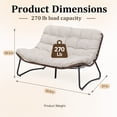 thumbnail image 7 of 50.8 in Double Wide Rocking Papasan Chair, 2-Person Outdoor Lounge Chair with Thick Cushion, PE Rattan & Steel Frame, Beige, 7 of 7
