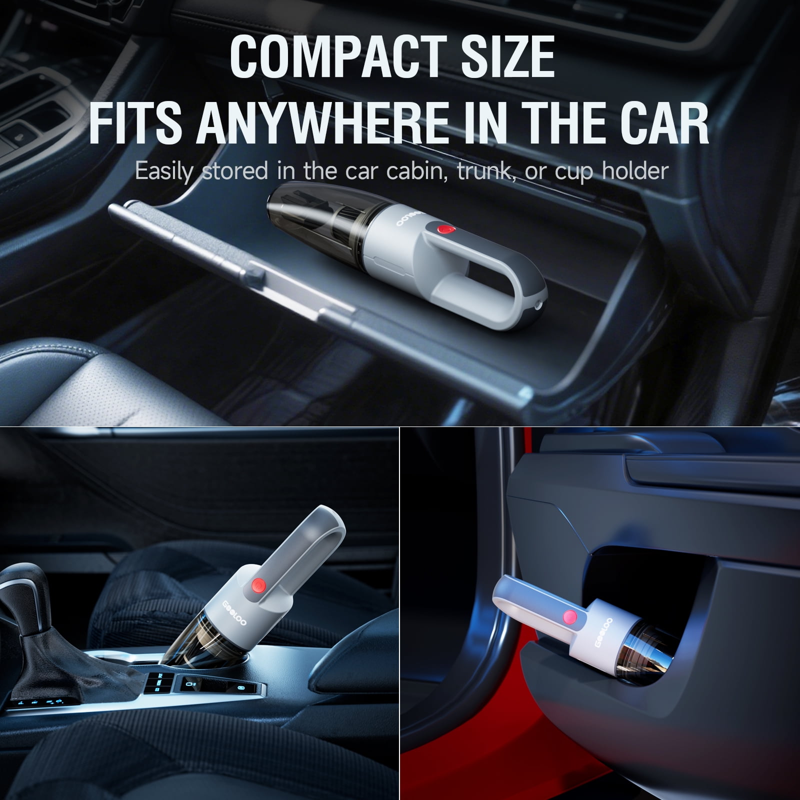 Gooloo V7 Mate Cordless Handheld Car Vacuum, Gray photo 8