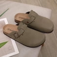 thumbnail image 7 of Crestar Genuine Suede Clogs for Women Men, Cork Footbed Leather Mules Potato Shoes Slip on with Arch Support, Brown, 7 of 7