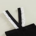 thumbnail image 3 of EIMELI Baby Suspender Pants Sleeveless Lace Trim Ribbed Knit Overalls Leggings, 3 of 6