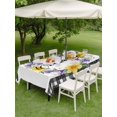 thumbnail image 4 of Outdoor Tablecloth with Umbrella Hole for Patio/Picnic/Party/Camping, Spring Flowers Waterproof Table Cloth Rectangle Table Cover Washable, Country Botanical Leaves Garland Farm Plaid (60"x 102"), 4 of 9