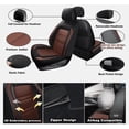 thumbnail image 3 of HUONA Car Seat Cover Set PU Leather Seat Protectors Front and Rear Full Set for Ram 1500 2009-2023, for Ram 2500, 3500 2010-2023 Brown, 3 of 8