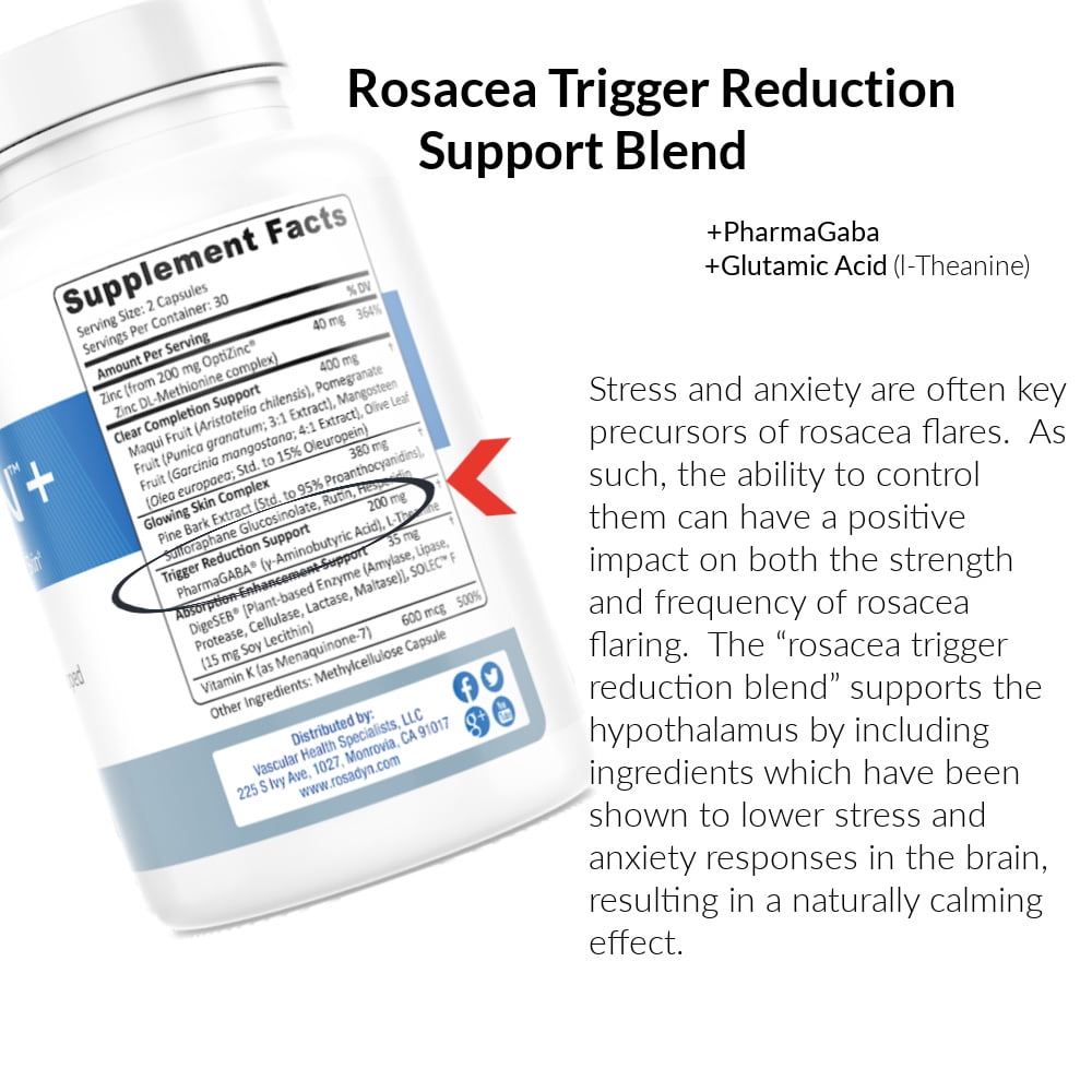 Rosadyn+ Rosacea Treatment Supplement | Relief for Face, Eyes & Nose Redness| Targets Root Cause