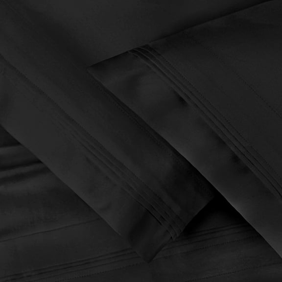 650 Thread Count 100% Egyptian Cotton Solid Pillowcases, 2-Piece Pillowcase Set by Blue Nile Mills- Standard, Black