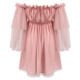thumbnail image 5 of HJYCHN Off Shoulder Ruffle Mesh Ladies Fashion High Waist Loose Fit Casual Wedding Dress for Women Red XXXL, 5 of 5