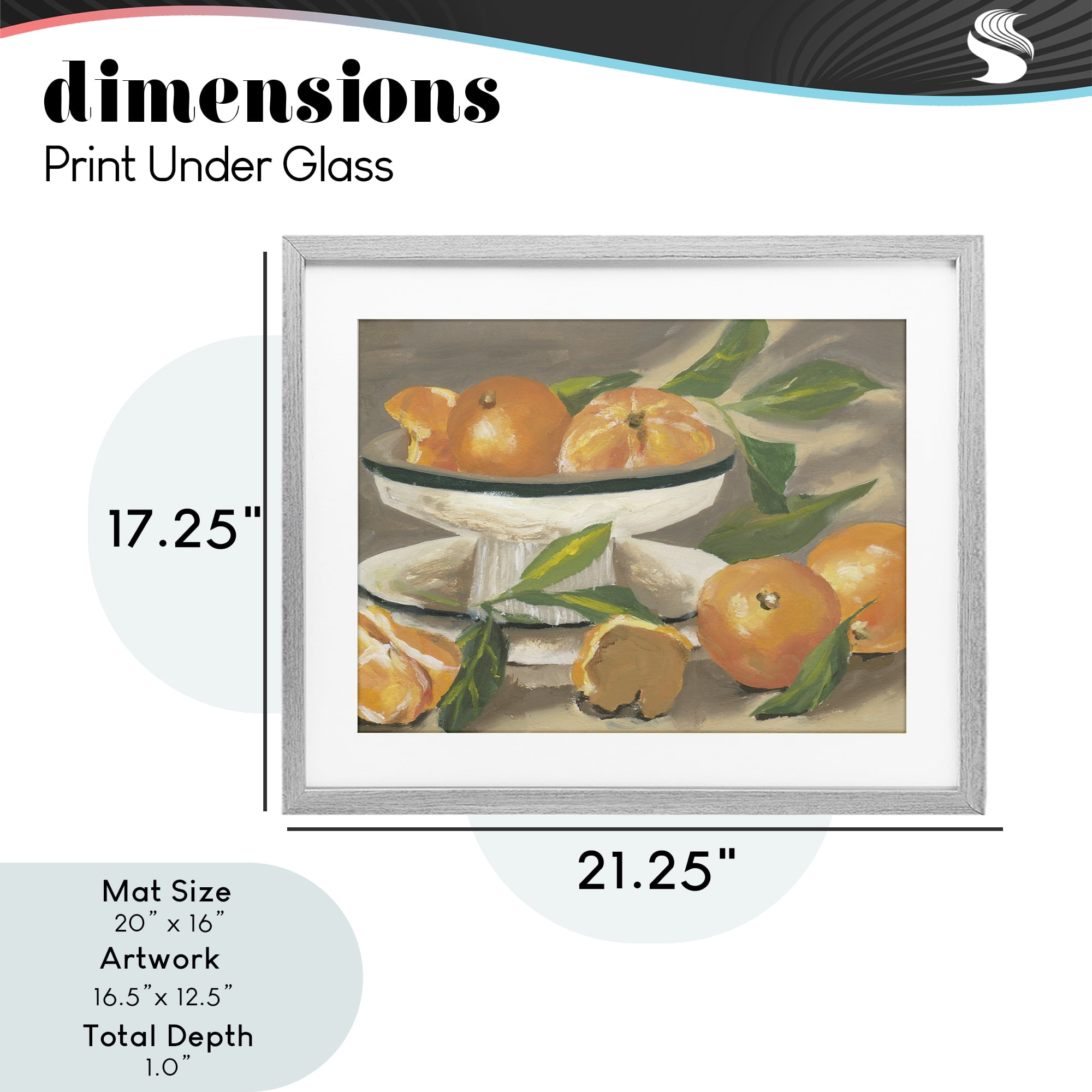 Stupell Industries Oranges in Stillness Gray Framed Print Under Glass, design by Melissa Wang