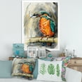 thumbnail image 3 of Designart 'Common Kingfisher On Branch Eating A Small Fish' Traditional Framed Art Print, 3 of 4