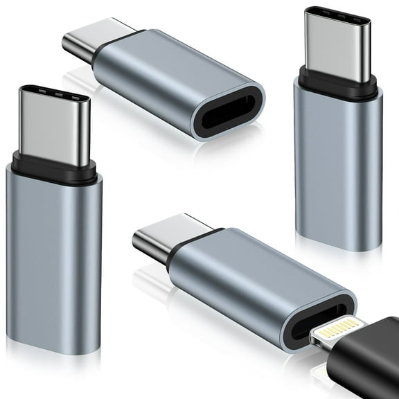 4 Pack Light-ning to USB C Adapter,Gender Changer Adapter for iPhone Type C to Light-ning Adapter Fast Charging&Data Transfer Converter Competible for iPhone 16 15 Samsung,Not for Audio/Headphone/OTG