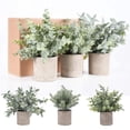 thumbnail image 2 of Ukipos Set de 3 Plantas Artificiales de Eucalipto Decorativas, Plantas Artificiales en Maceta para Oficina, Ba&ntilde;o, Hogar, Decoraci&oacute;n de Mesa para Interiores, Macetas para Interior, 2 of 8