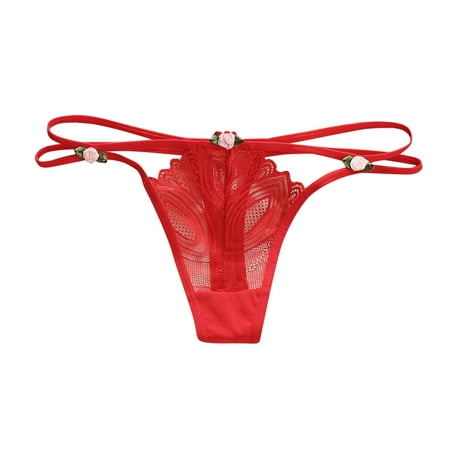 

kpoplk Women s Panties Cotton Underwear for Women Lace Womens Panties Pack Regular(Red)