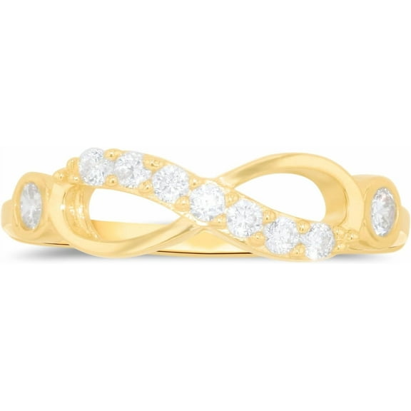 Floreo 10k Yellow Gold 5mm Infinity CZ Ring, Sizes 4 - 10