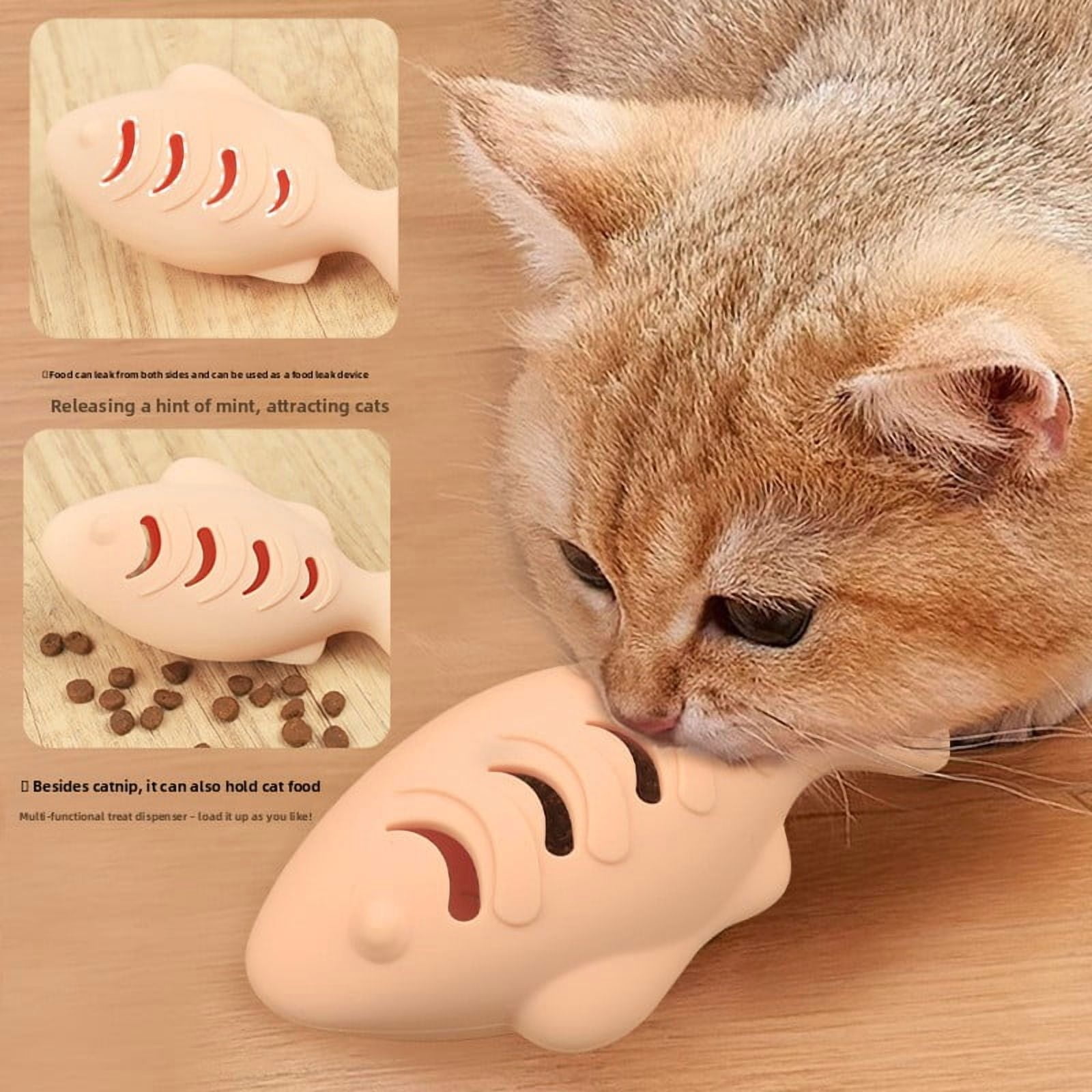 Catnip bite-resistant molar stick, creative fish toy for funny cats and pets, food-grade silicone, high temperature resistance and easy to clean.