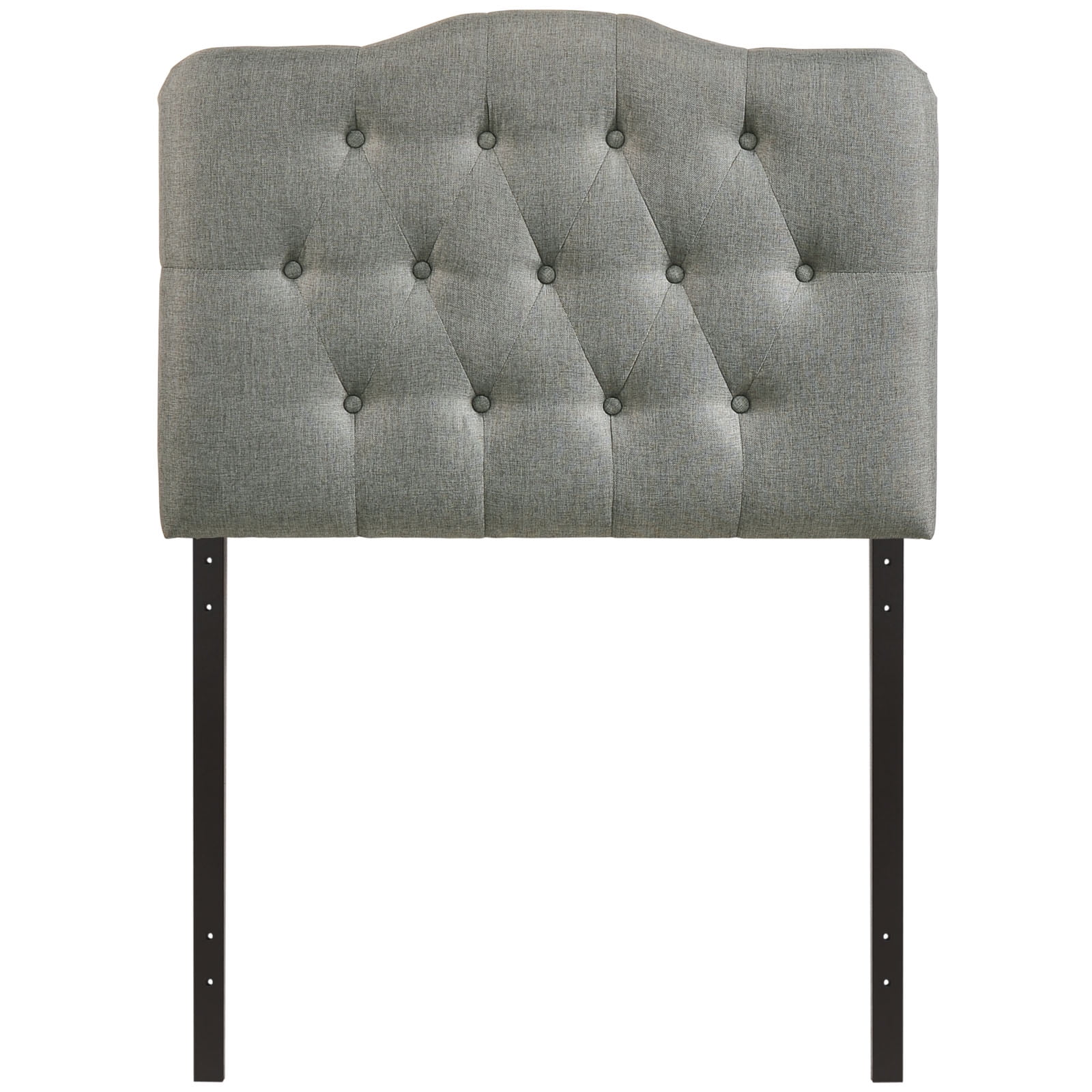 Modern Contemporary Twin Size Fabric Headboard, Grey Fabric
