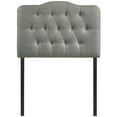 thumbnail image 4 of Modern Contemporary Twin Size Fabric Headboard, Grey Fabric, 4 of 4